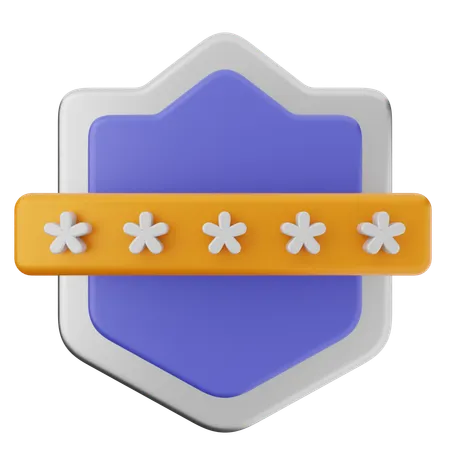 Proteção de escudo de senha  3D Icon