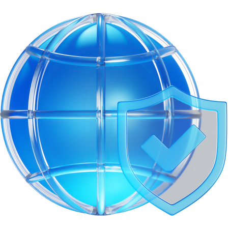 Proteção de site 1  3D Icon