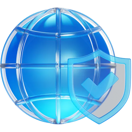 Proteção de site 1  3D Icon