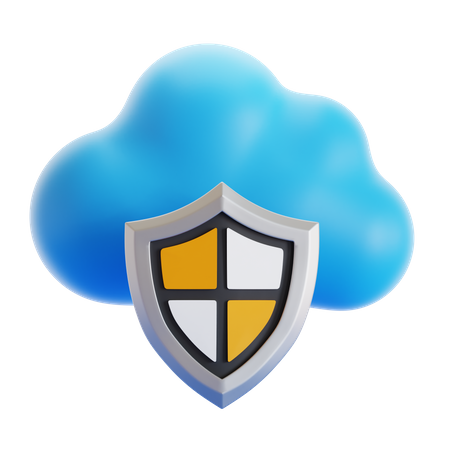 Proteção na nuvem  3D Icon