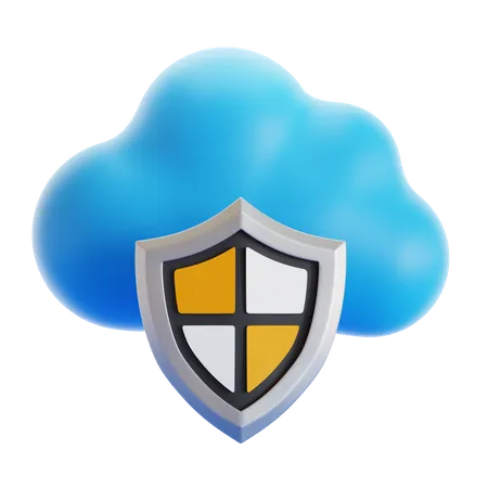 Proteção na nuvem  3D Icon