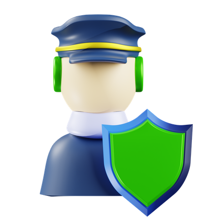 Proteção policial  3D Icon