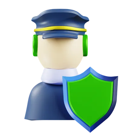 Proteção policial  3D Icon