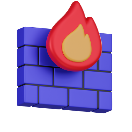 Proteção por firewall  3D Icon