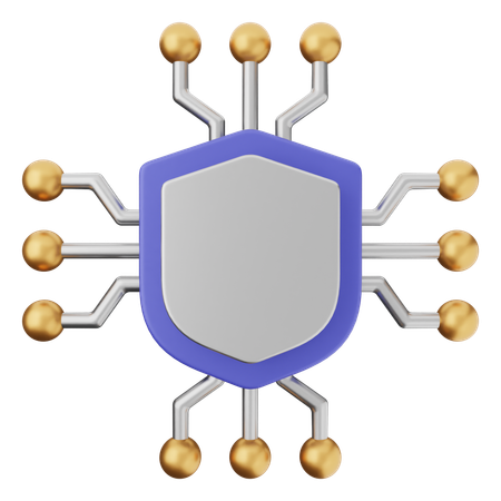 Protección con escudo ai  3D Icon