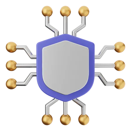 Protección con escudo ai  3D Icon