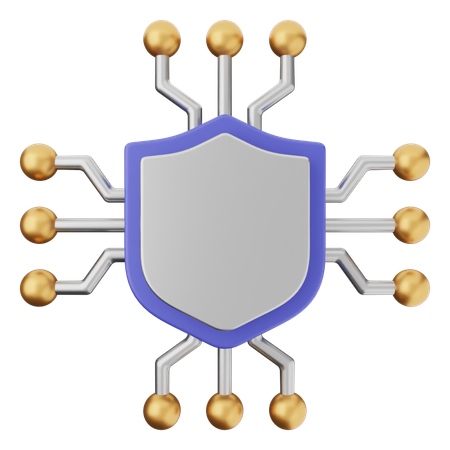 Protección con escudo ai  3D Icon