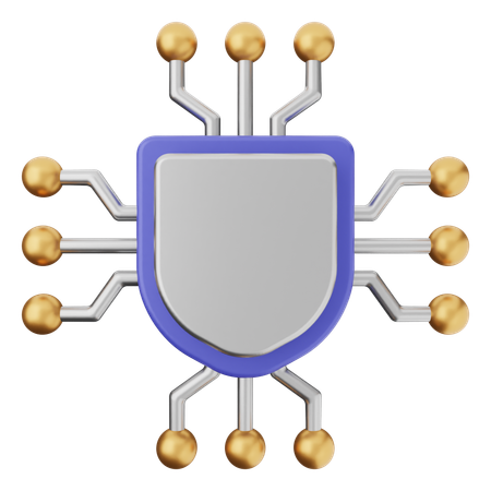 Protección con escudo ai  3D Icon