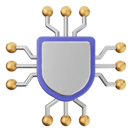 Protección con escudo ai  3D Icon