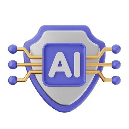 Protección con escudo ai  3D Icon