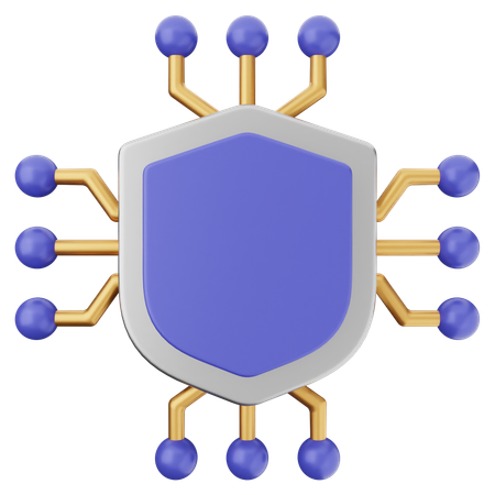 Protección con escudo ai  3D Icon