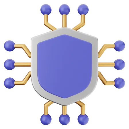 Protección con escudo ai  3D Icon