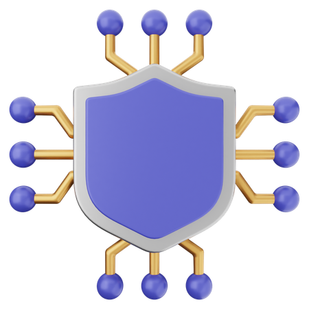 Protección con escudo ai  3D Icon