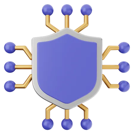 Protección con escudo ai  3D Icon