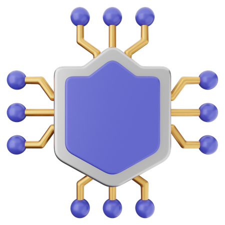 Protección con escudo ai  3D Icon