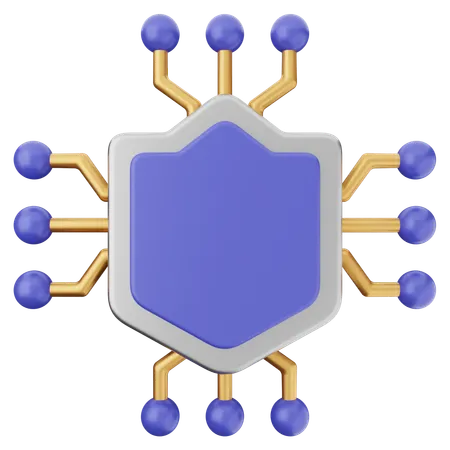 Protección con escudo ai  3D Icon