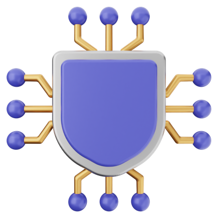 Protección con escudo ai  3D Icon