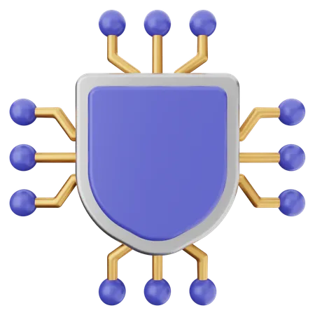 Protección con escudo ai  3D Icon