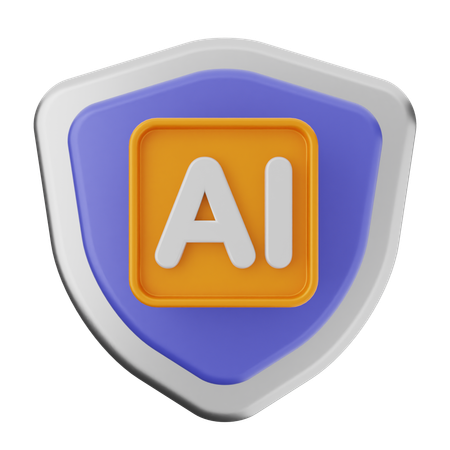 Protección con escudo ai  3D Icon