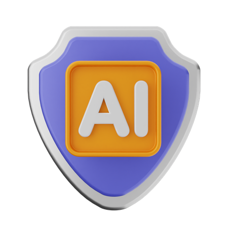 Protección con escudo ai  3D Icon