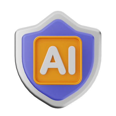 Protección con escudo ai  3D Icon