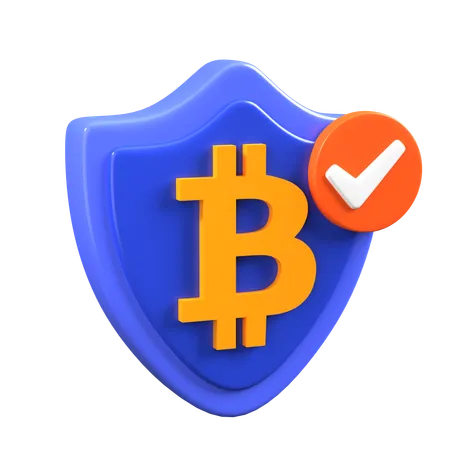 Protección bitcoin  3D Icon