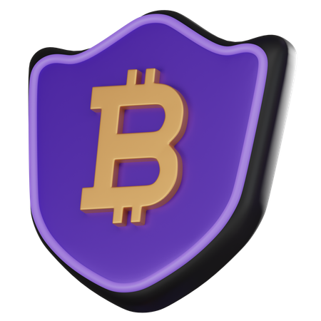 Protección bitcoin  3D Icon