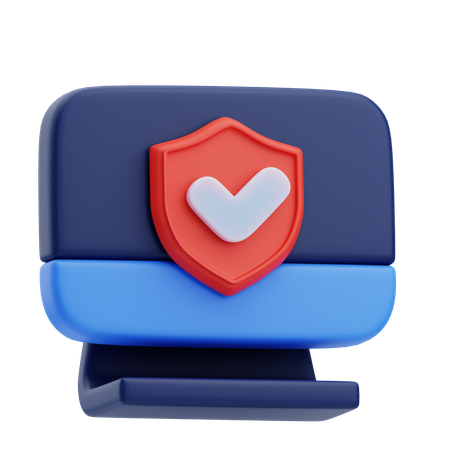 Protección de la computadora  3D Icon