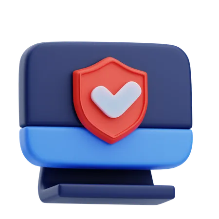 Protección de la computadora  3D Icon