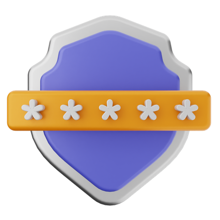 Protección con escudo de contraseña  3D Icon