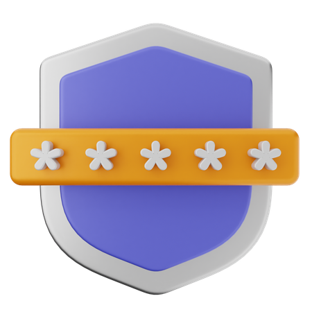 Protección con escudo de contraseña  3D Icon