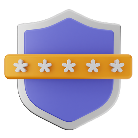 Protección con escudo de contraseña  3D Icon