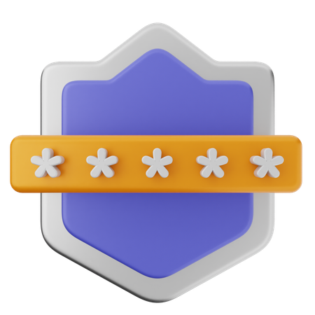 Protección con escudo de contraseña  3D Icon