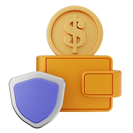 Protección de billetera  3D Icon