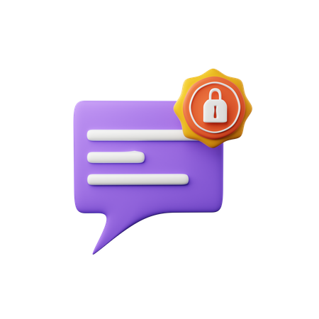 Protección de datos de chat  3D Icon