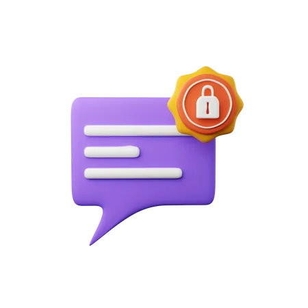 Protección de datos de chat  3D Icon