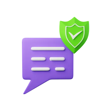 Protección de datos de chat  3D Icon