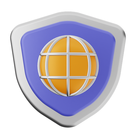 Escudo de proteccion de internet  3D Icon