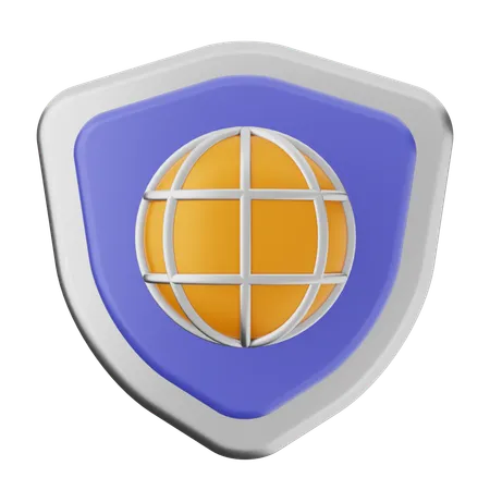 Escudo de proteccion de internet  3D Icon