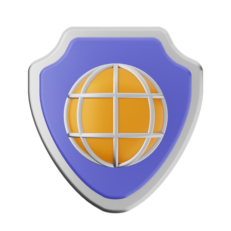 Escudo de proteccion de internet  3D Icon