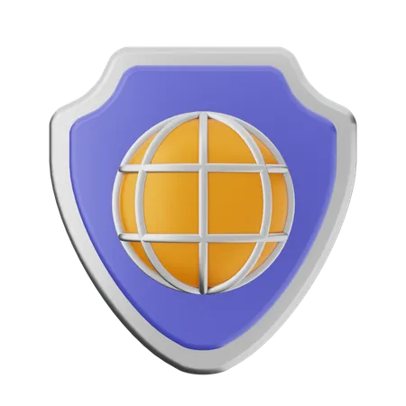 Escudo de proteccion de internet  3D Icon