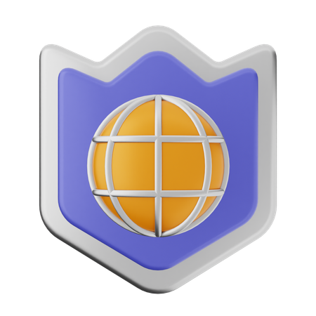 Escudo de proteccion de internet  3D Icon