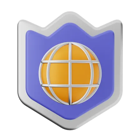 Escudo de proteccion de internet  3D Icon