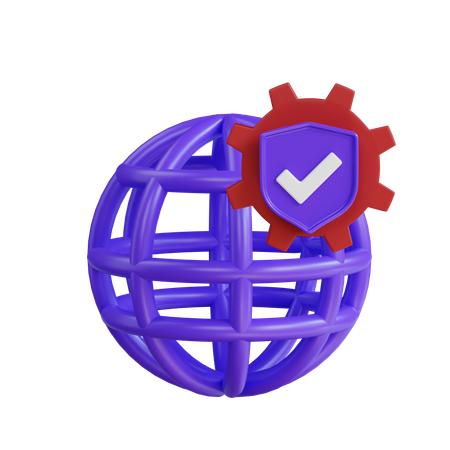 Escudo de proteccion de internet  3D Icon