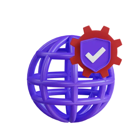 Escudo de proteccion de internet  3D Icon