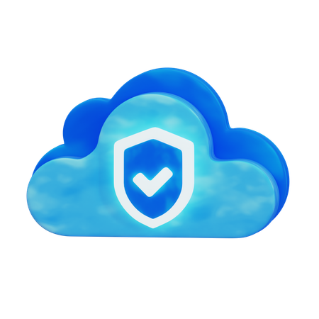 Protección de escudo de nube  3D Icon