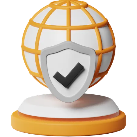 Proteccion de internet  3D Icon