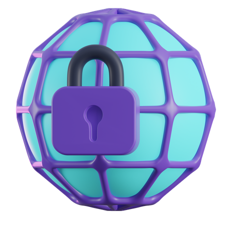 Proteccion de internet  3D Icon