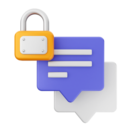 Protección de seguridad en el chat  3D Icon