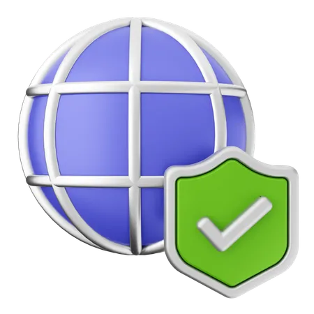 Protección de seguridad en internet  3D Icon